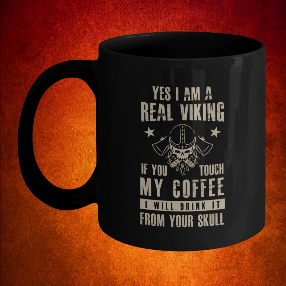 Drink From Your Skull Black Mug-Mug-Norse Spirit