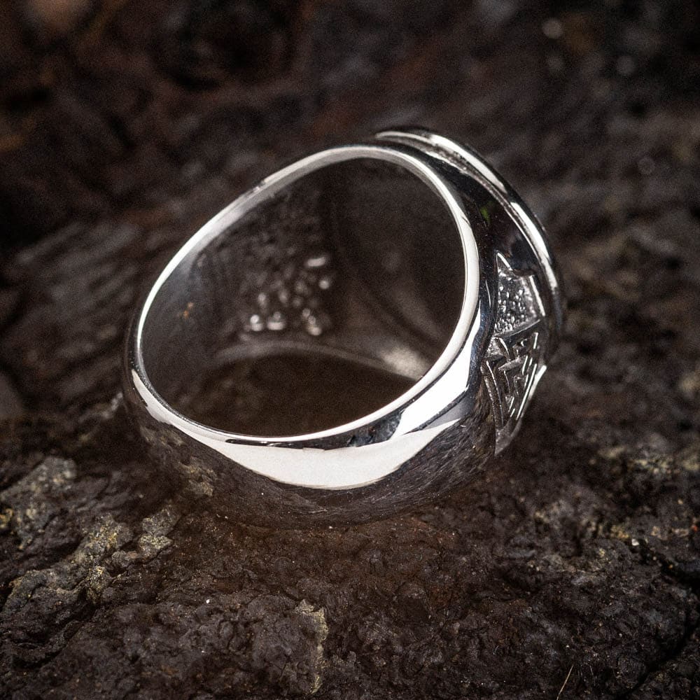 Dual Color Circular Stainless Steel Fenrir Ring-Rings-Norse Spirit