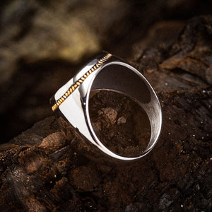 Dual Color Circular Stainless Steel Tree of Life Ring-Viking Ring-Norse Spirit