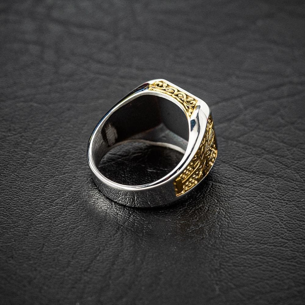 Dual Color Vegvisir and Tree of Life Ring-Viking Ring-Norse Spirit