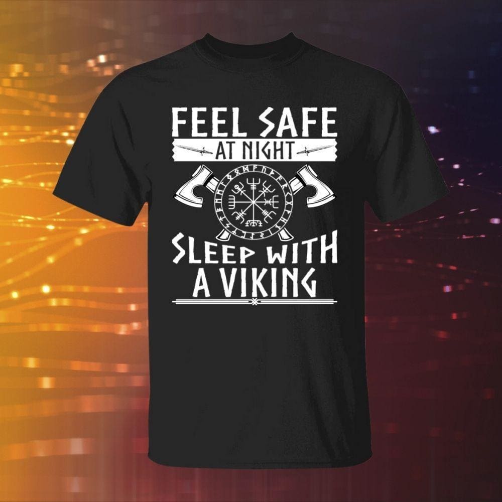 Feel Safe At Night Black T-Shirt-T-Shirts-Norse Spirit