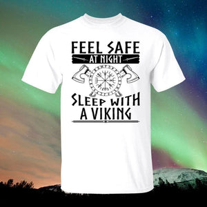 Feel Safe At Night White T-Shirt-Viking T-Shirt-Norse Spirit