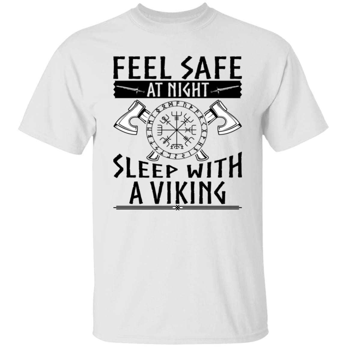 Feel Safe At Night White T-Shirt-T-Shirts-Norse Spirit