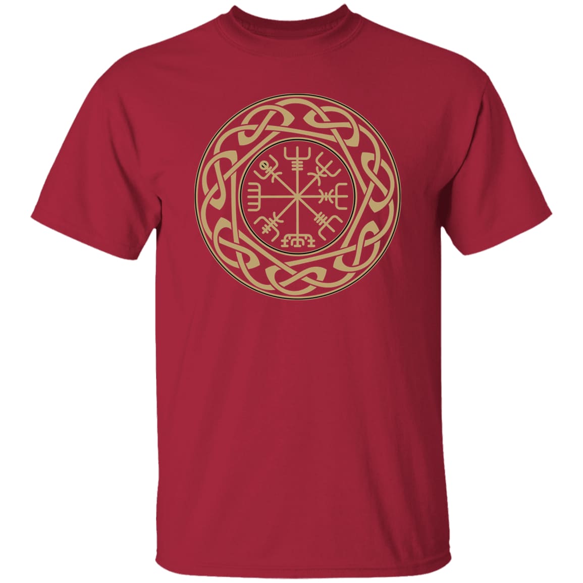 Gold Vegvisir Logo T-Shirt - Norse Spirit