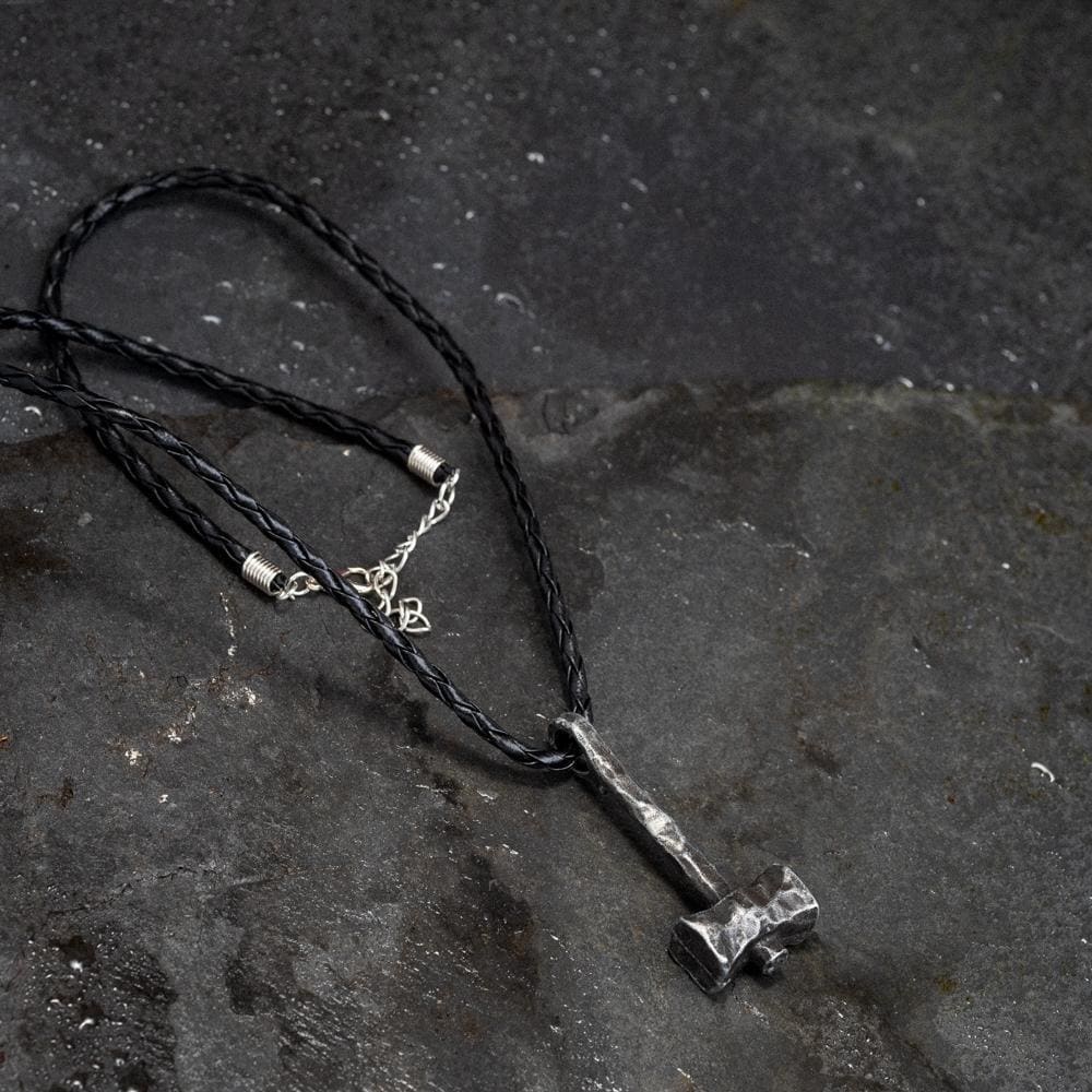 Hammered Style Mjolnir Pendant-Viking Necklace-Norse Spirit