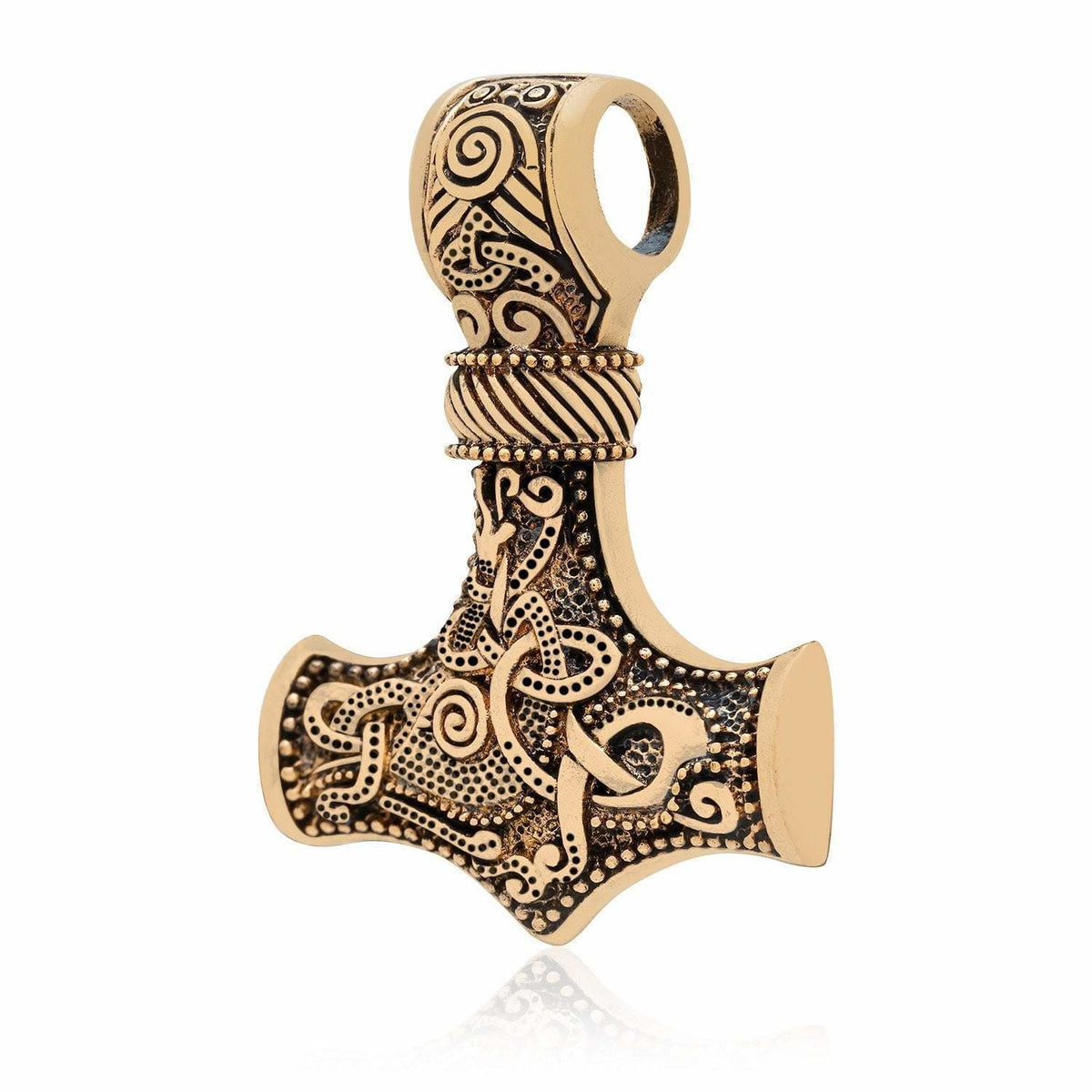 BRONZE KNOTWORK THOR'S HAMMER NECKLACE