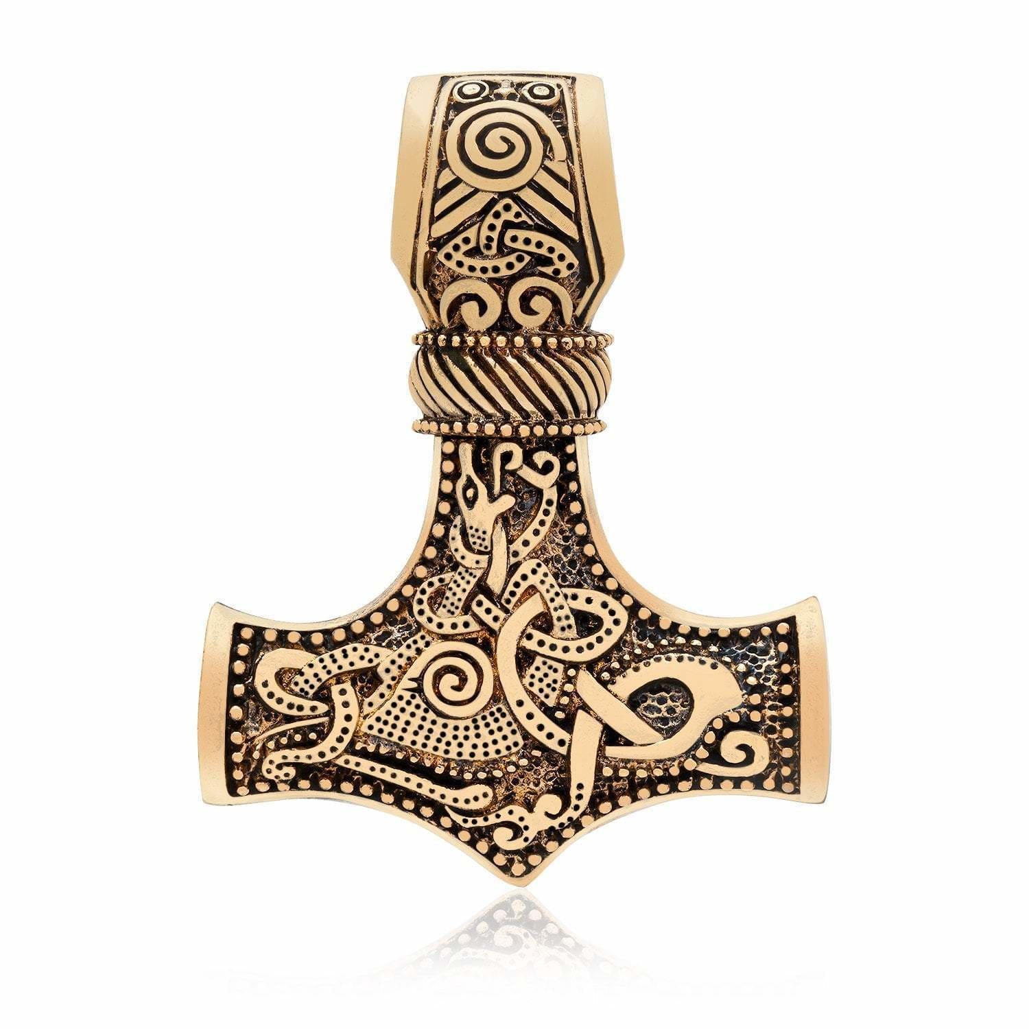 BRONZE KNOTWORK THOR'S HAMMER NECKLACE