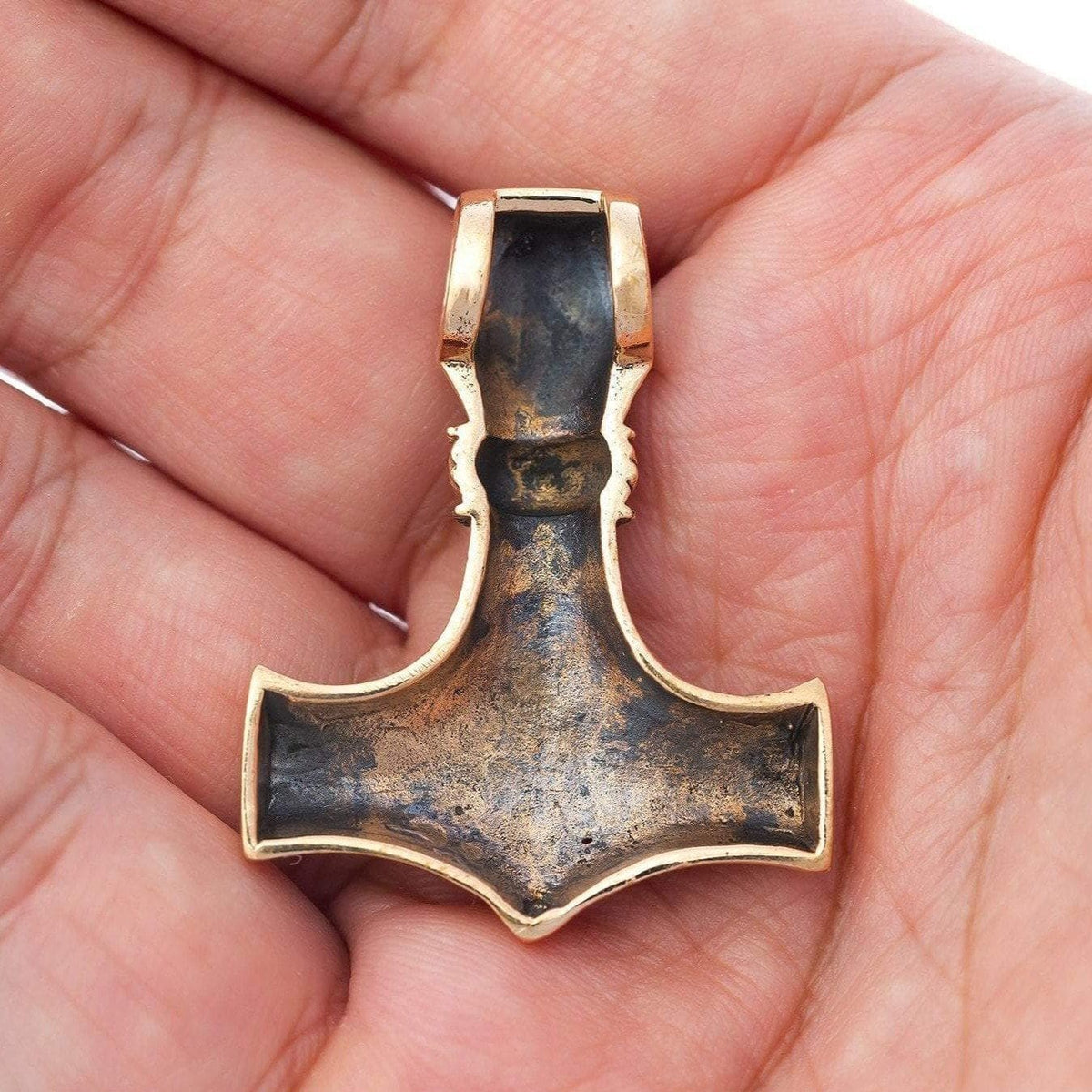 BRONZE KNOTWORK THOR'S HAMMER NECKLACE