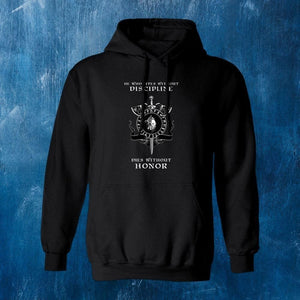 He Who Lives Without Discipline Black Viking Hoodie-Sweatshirts-Norse Spirit