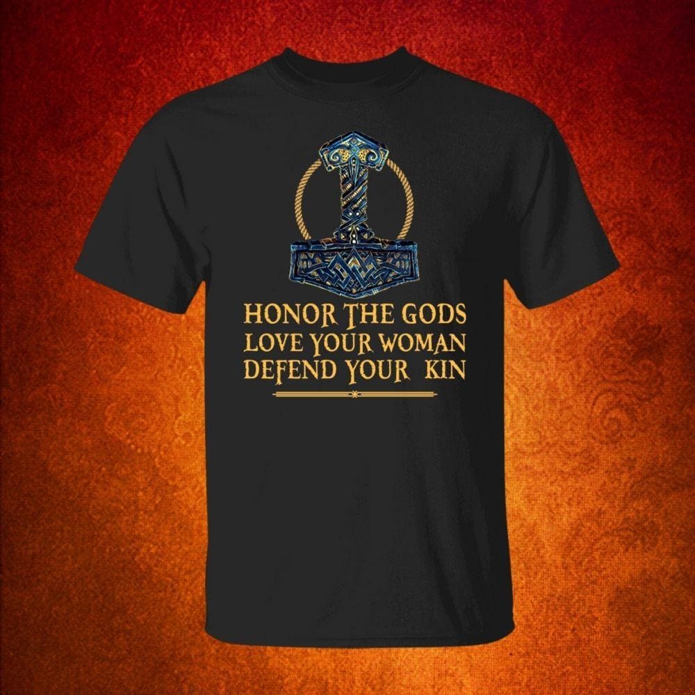 Honor the Gods Black T-Shirt-Viking T-Shirt-Norse Spirit