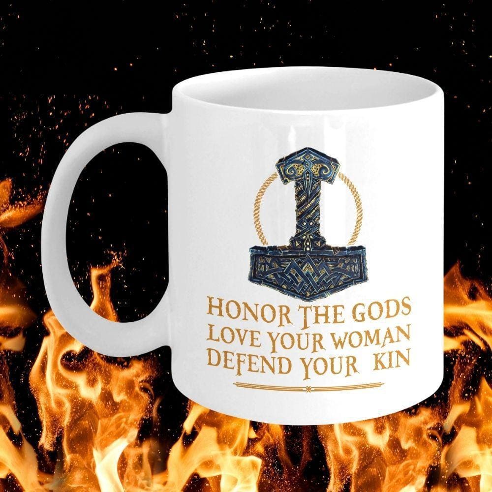 Honor The Gods White Mug-Mug-Norse Spirit