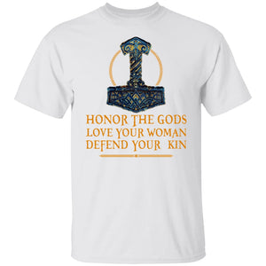 Honor The Gods White Viking T-Shirt-T-Shirts-Norse Spirit
