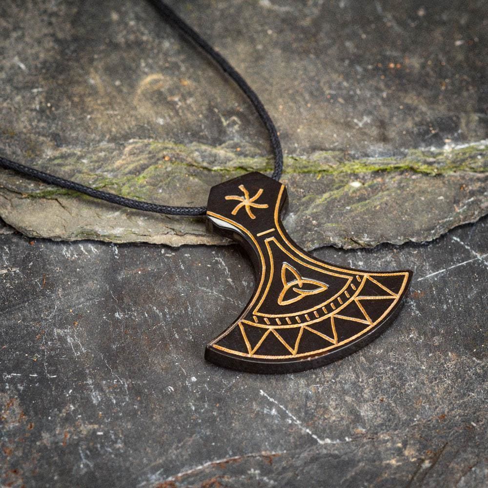 Horn Axe Head With Triquetra Necklace-Viking Necklace-Norse Spirit
