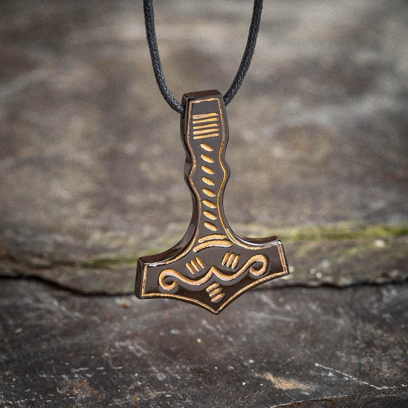 Horn Mjolnir Necklace | Thor's Hammer Necklace - Norse Spirit