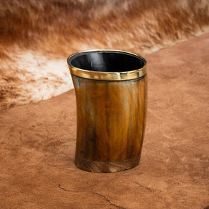 Horn Shot Cup With Brass Rim-Viking Drinking Horns and Mugs-Norse Spirit