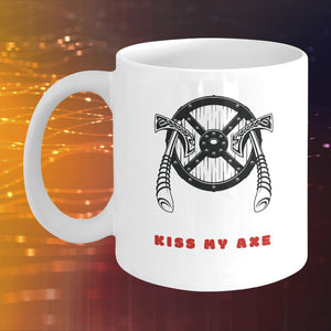 Kiss My Axe White Mug-Mug-Norse Spirit