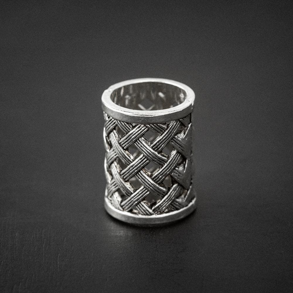 Large Antique Silver Viking Knot Beard Bead-Viking Beard Rings-Norse Spirit