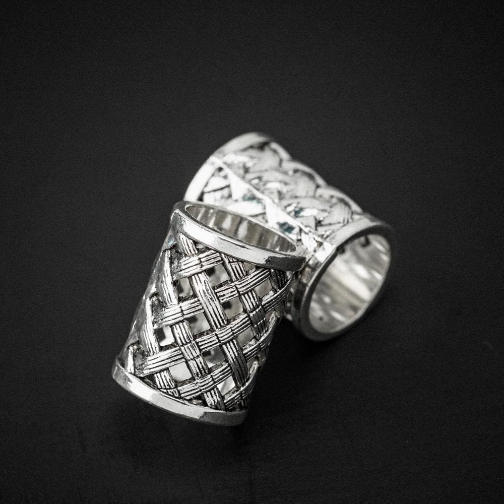 Large Antique Silver Viking Knot Beard Bead-Viking Beard Rings-Norse Spirit