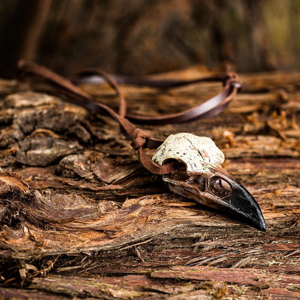 Large Resin Raven Skull Pendant-Viking Necklace-Norse Spirit