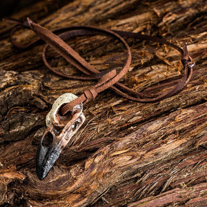 Large Resin Raven Skull Pendant-Viking Necklace-Norse Spirit