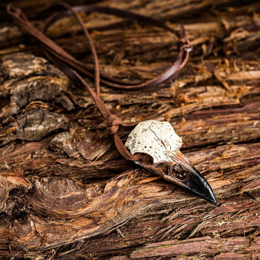 Large Resin Raven Skull Pendant-Viking Necklace-Norse Spirit