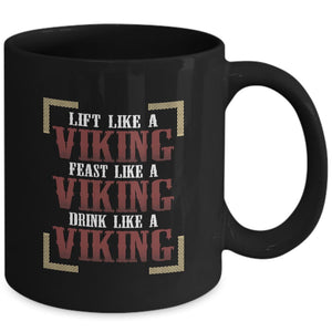Lift Like A Viking Black Mug-Mug-Norse Spirit