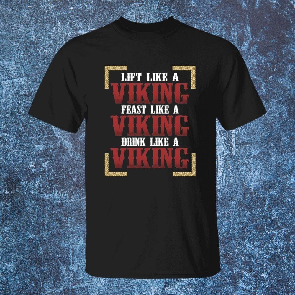 Lift Like A Viking Black T-Shirt-T-Shirts-Norse Spirit
