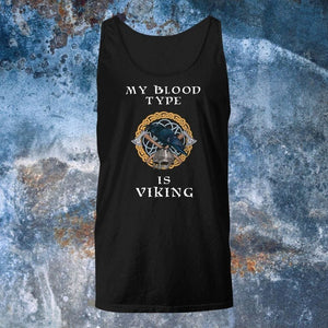My Blood Type Is Viking Black Tank Top-Viking Tank Top-Norse Spirit