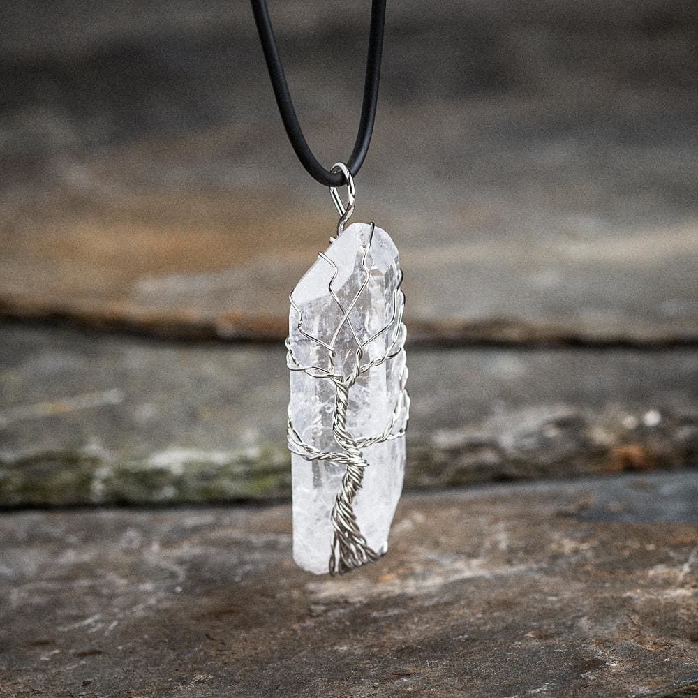 Natural Crystal Tree of Life Necklace-Viking Necklace-Norse Spirit