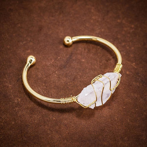 Natural Gemstone Bangle-Viking Bracelet-Norse Spirit