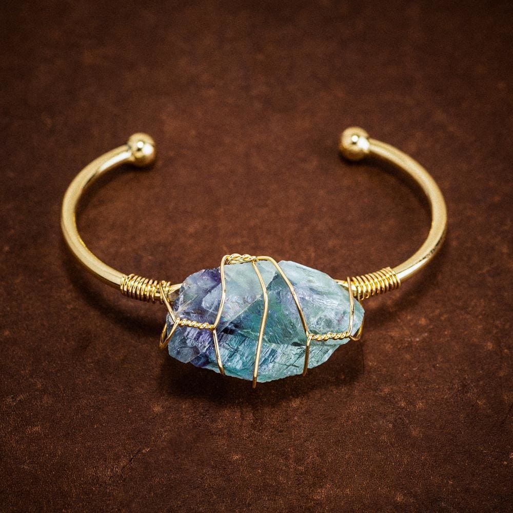 Natural Gemstone Bangle-Viking Bracelet-Norse Spirit