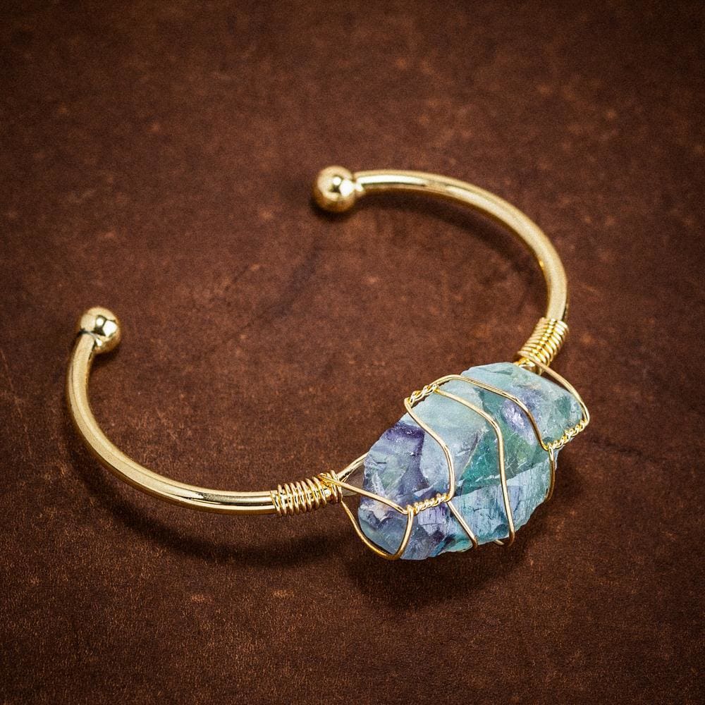 Natural Gemstone Bangle-Viking Bracelet-Norse Spirit