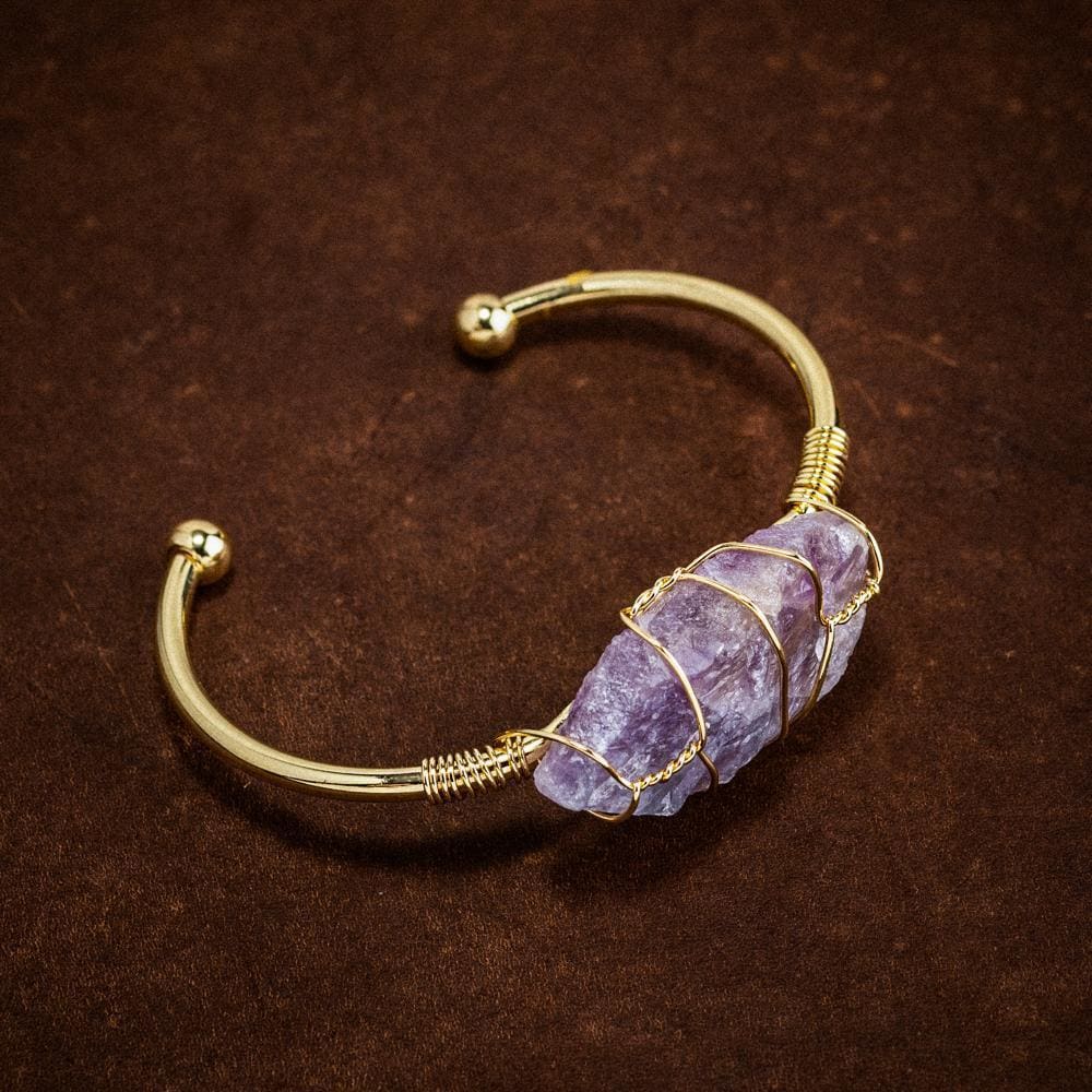 Natural Gemstone Bangle-Viking Bracelet-Norse Spirit