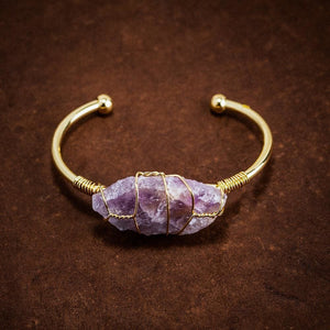 Natural Gemstone Bangle-Viking Bracelet-Norse Spirit