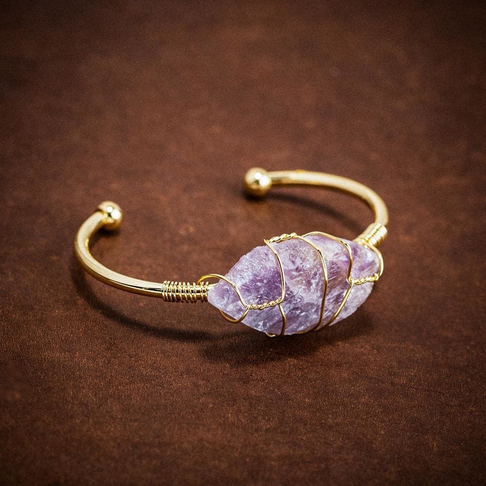 Natural Gemstone Bangle-Viking Bracelet-Norse Spirit