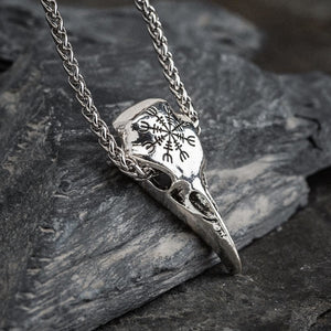 Odin Raven Skull Pendant-Viking Jewelry-Norse Spirit