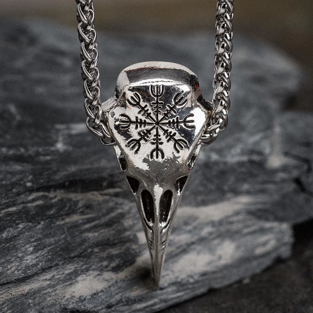 Odin Raven Skull Pendant-Viking Jewelry-Norse Spirit
