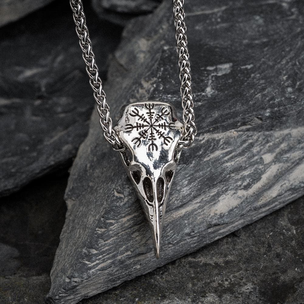 Odin Raven Skull Pendant-Viking Jewelry-Norse Spirit