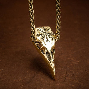 Odin Raven Skull Pendant-Viking Jewelry-Norse Spirit