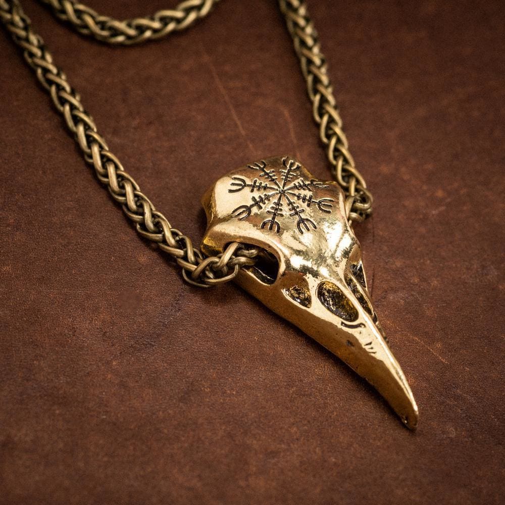 Odin Raven Skull Pendant-Viking Jewelry-Norse Spirit