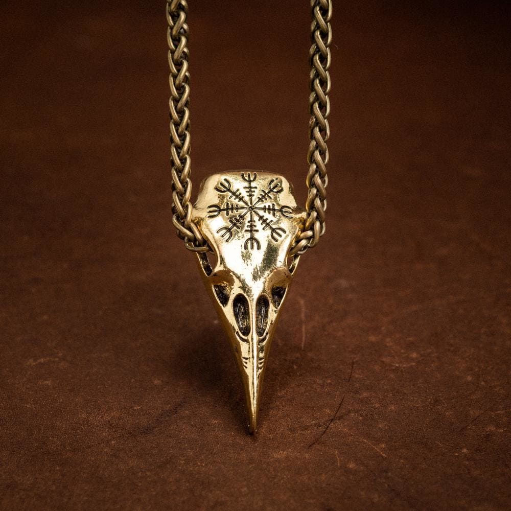 Odin Raven Skull Pendant-Viking Jewelry-Norse Spirit