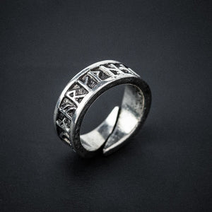 Pewter Adjustable Rune Ring - Handcrafted in the UK - Norse Spirit