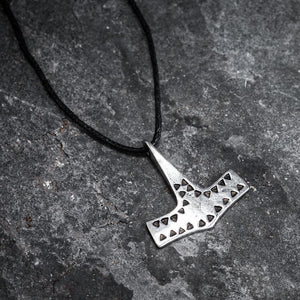 Pewter Danish Hammered Mjolnir Necklace - Handcrafted in the UK-Viking Necklace-Norse Spirit