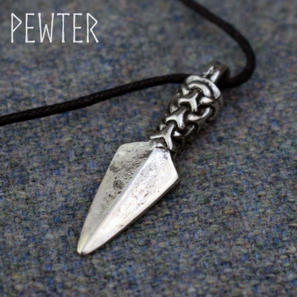 Pewter Manx Knot Gungnir Necklace