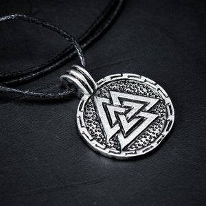 Pewter Round Valknut Necklace - Handcrafted in the UK-Viking Necklace-Norse Spirit