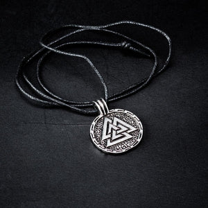 Pewter Round Valknut Necklace - Handcrafted in the UK-Viking Necklace-Norse Spirit