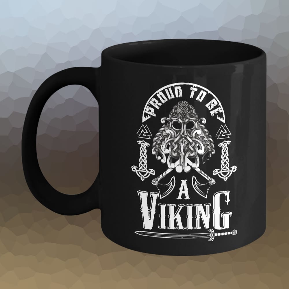Proud To Be A Viking Black Mug-Mug-Norse Spirit
