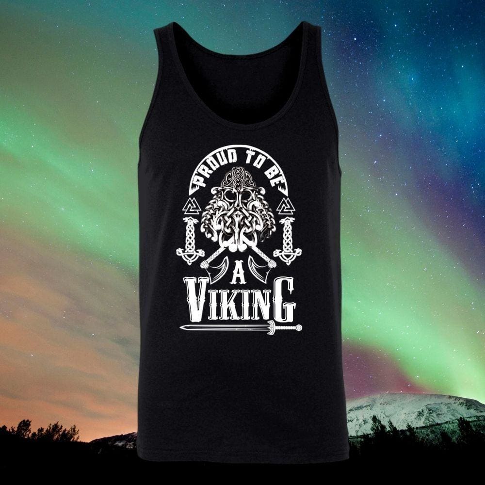 Proud To Be A Viking Black Tank Top-Viking Tank Top-Norse Spirit