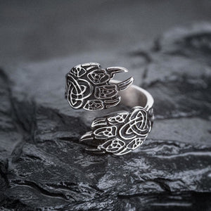 Stainless Steel Adjustable Bear Paw Ring-Viking Ring-Norse Spirit