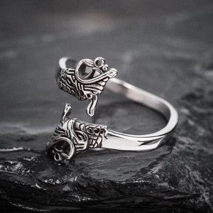 Stainless Steel Adjustable Jormungand Ring-Viking Ring-Norse Spirit